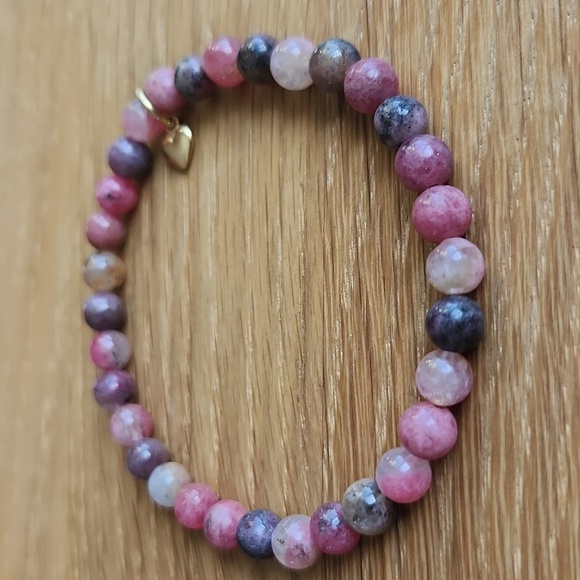 Tourmaline Bead Stretch Hand Crafted Bracelet - Picture 5 of 8